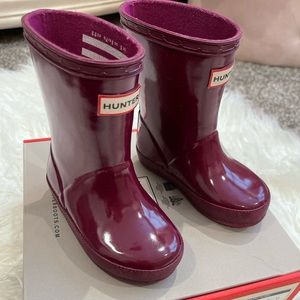 Hunter Kids Toddler Classic Gloss Rain Boot Size 6 Violet